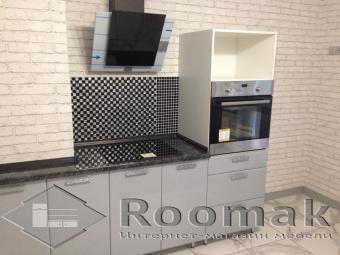 Кухня Хай-тек серая глянец (МДФ пленка) 1