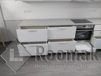 Белая глянцевая кухня Виант (МДФ пленка) 12