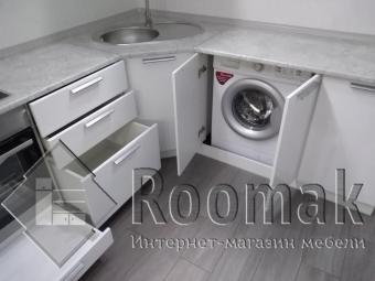 Белая глянцевая кухня Виант (МДФ пленка) 13