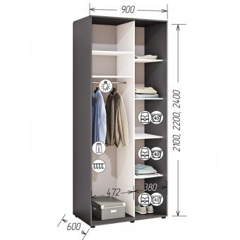 Шафа купе Стандарт 2Д Комфорт Меблі