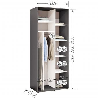 Шафа купе Стандарт 2Д 1.0 Комфорт Меблі foto 2