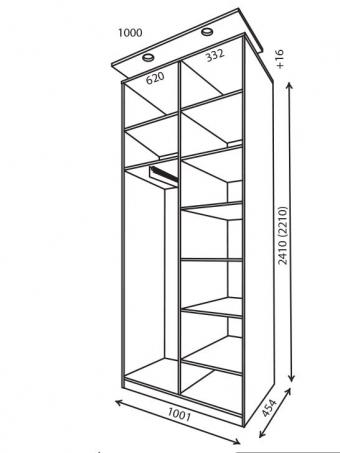 Шкаф-купе 2Д 1,0м (450)