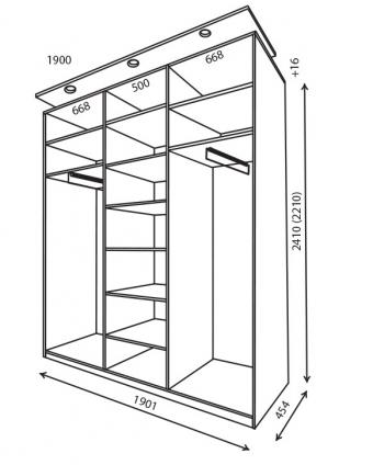 Шкаф-купе 3Д 1,9м (450)
