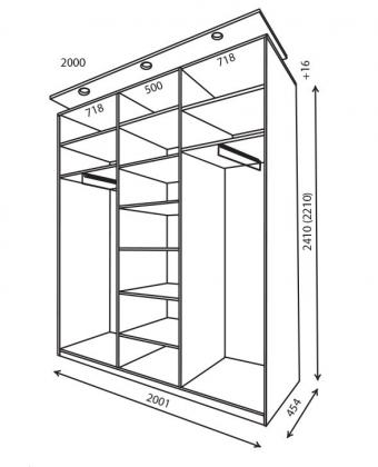 Шкаф-купе 3Д 2,0м (450)