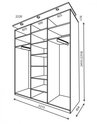 Шкаф-купе 3Д 2,2м (450)