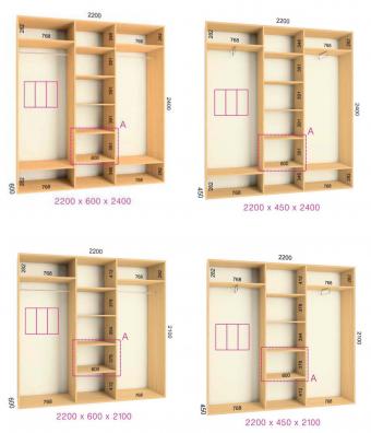 Шкаф-купе Феникс 3Д 2,2м