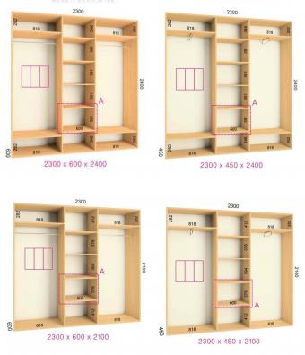 Шкаф-купе Феникс 3Д 2,3м