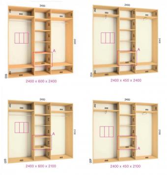 Шкаф-купе Феникс 3Д 2,4м