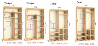 Шкаф-купе Ультра/Люкс 2Д 1,3м