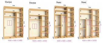 Шкаф-купе Ультра/Люкс 2Д 1,5м
