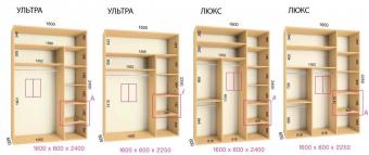 Шкаф-купе Ультра/Люкс 2Д 1,6м