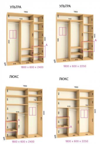 Шкаф-купе Ультра/Люкс 2Д 1,8м