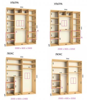 Шкаф-купе Ультра/Люкс 2Д 2,0м