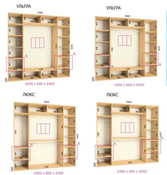 Шкаф-купе Ультра/Люкс 3Д 2,4м