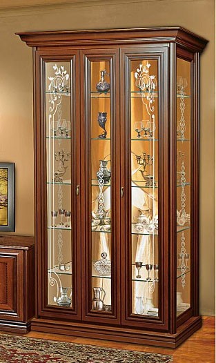 Терра Витрина 2-х дверная с зеркалом
