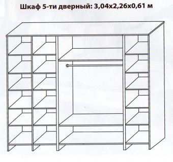 Аманда Шкаф 5-ти дверный foto 2