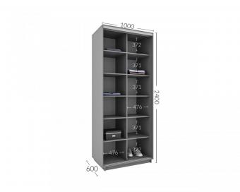 Шкаф-купе Практик 6 2Д 1,0м