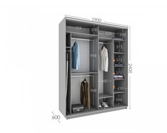 Шкаф-купе Практик 74 2Д 1,9м
