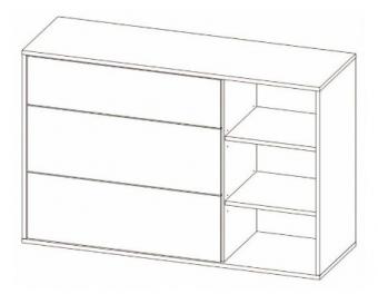 Комод 1Д/3Ш Нитро foto 2