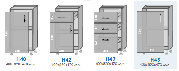 Модульная кухня серия Mirror Gloss 40